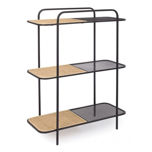 Bibliothèque profilée en acier à trois étagères Anthracite ELYOT 82x35x h100 cm