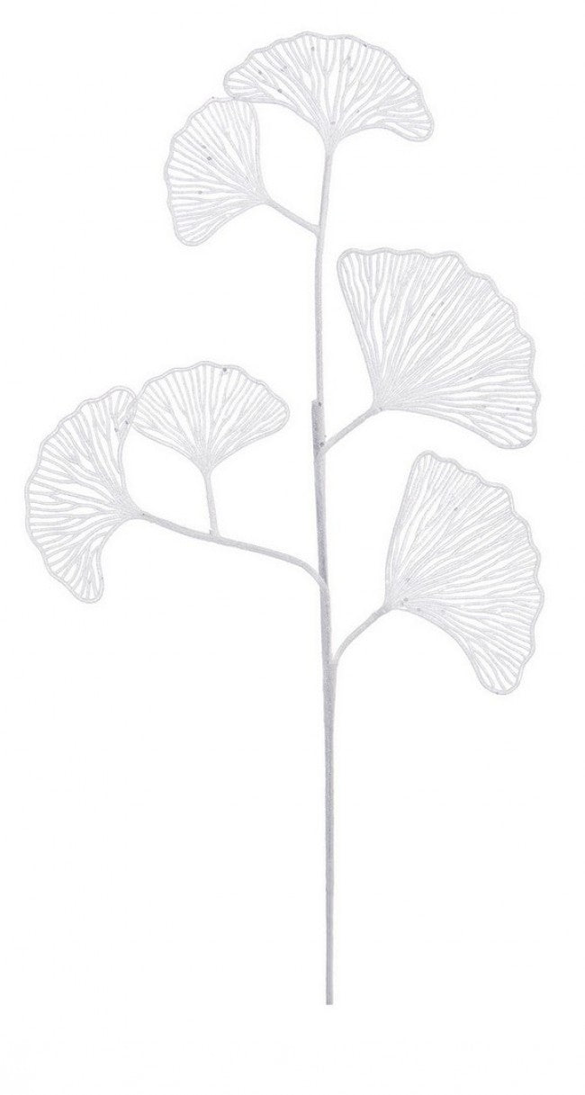 12x Branche Ginkgo Biloba X6 Blanc H60cm
