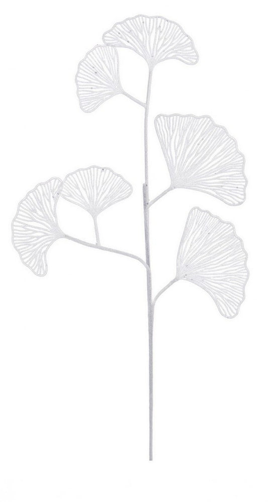 12x Branche Ginkgo Biloba X6 Blanc H60cm