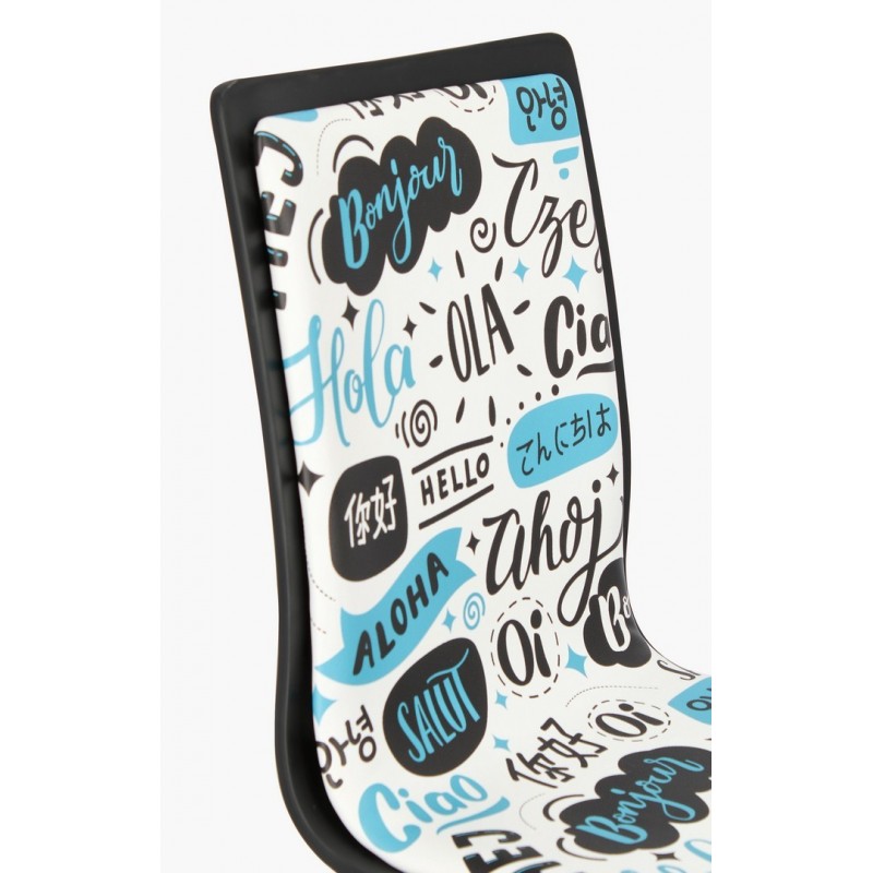 Chaise de bureau Young Hello en acier simili cuir 42,5 x 40 x 87 cm