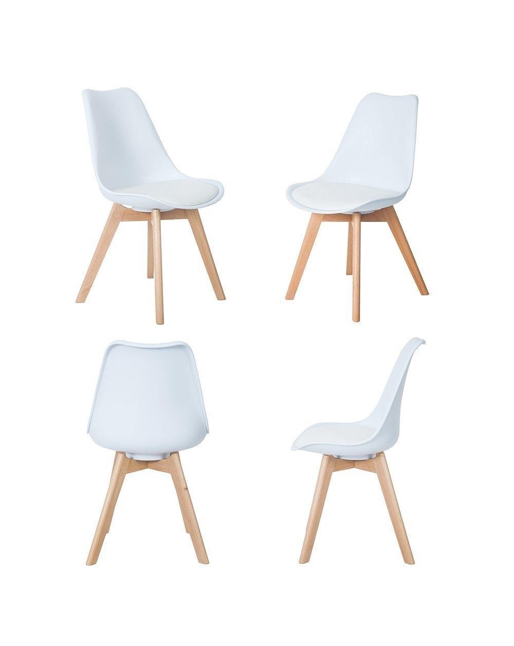 4x chaise nordique Carlotta blanc STS