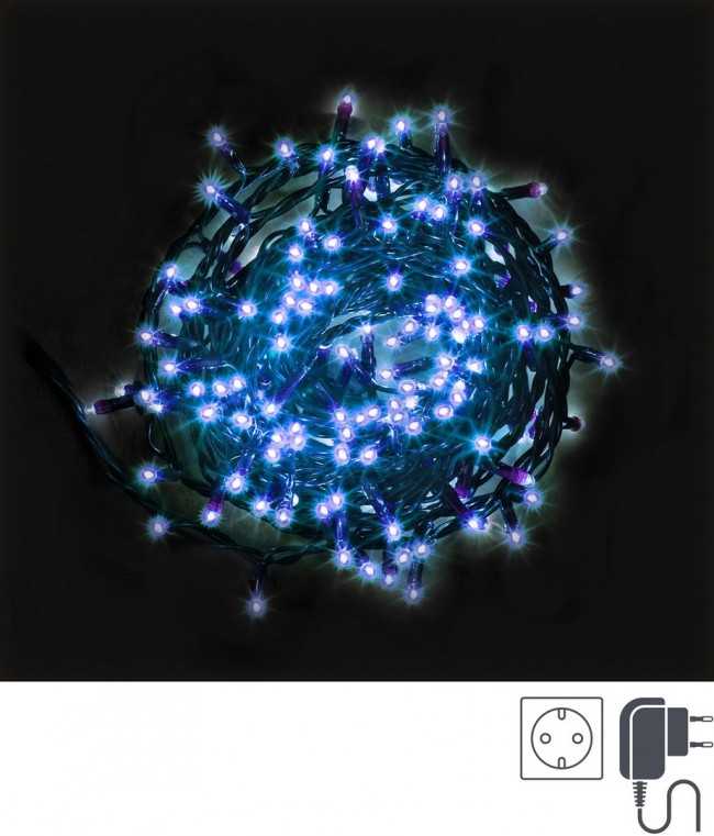 8x Chaîne 180 LEDs Bleues Int-Ext