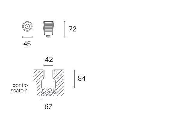 Calp.D.4,5 - Ligne de hangar en acier 2,5W Led* 3000K