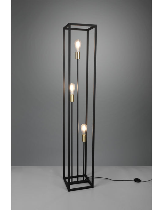 Lampadaire de Salon 3 Lumières Structure Métal Noir Vito Trio Lighting
