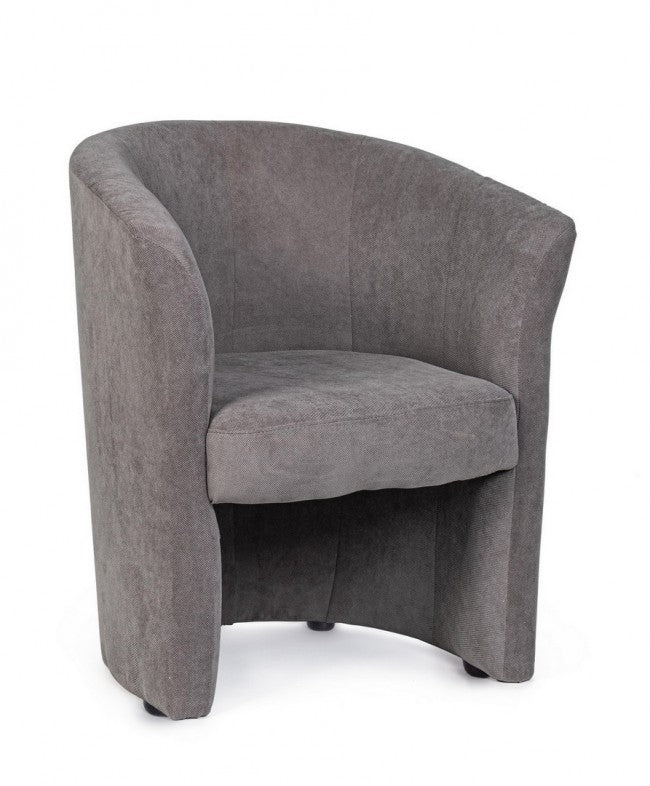 Fauteuil en bois et tissu Gris Foncé BELIZE 64,5x63x h76 cm