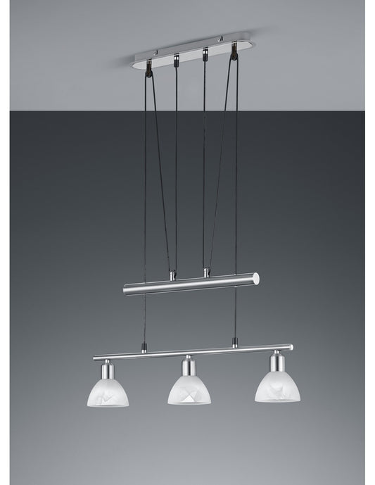 Suspension Haut et Bas 3 Lumières Bascule Levisto Nichel Trio Lighting