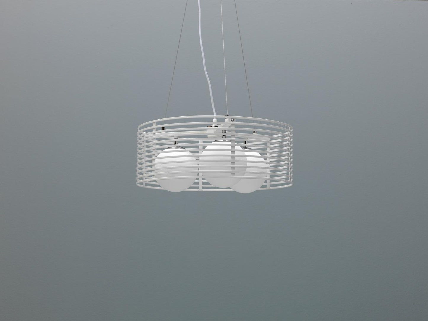 Suspension en métal avec abat-jour blanc D50xP500x120h cm