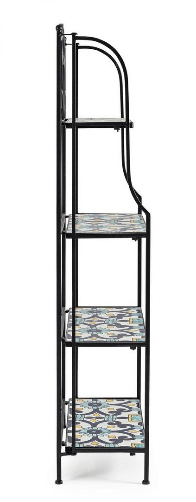 Bibliothèque pliante Positano 4 étagères en métal de style campagnard 57x28x133h cm