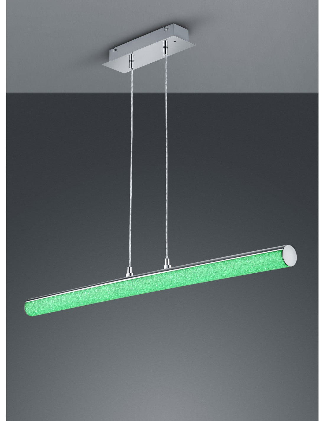 Suspension chromée moderne avec tube LED RGBW Leia Trio Lighting