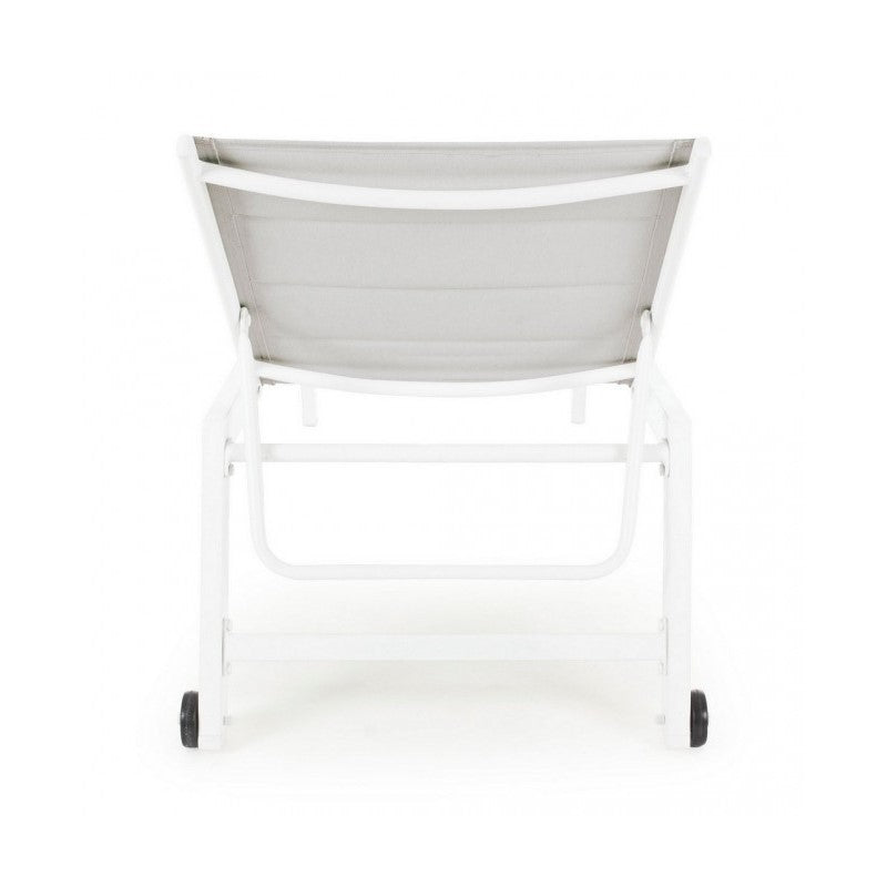 Lit haut en aluminium blanc Hilde à roulettes