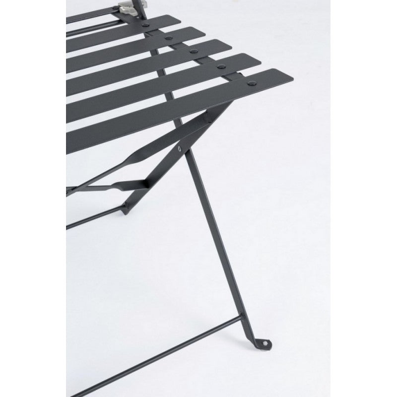 Salon de jardin Bizzotto anthracite table et chaises Bistrot