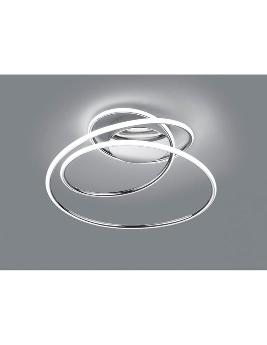 Plafonnier LED Vortice Chromé Gradateur 4000k Bologna Trio Lighting