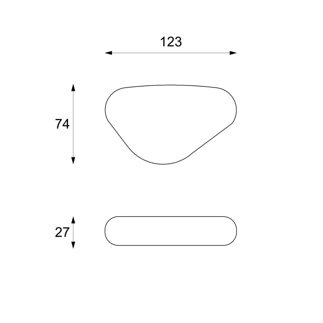 Table basse moderne en pierre grise 74 x 123 xh 27 cm