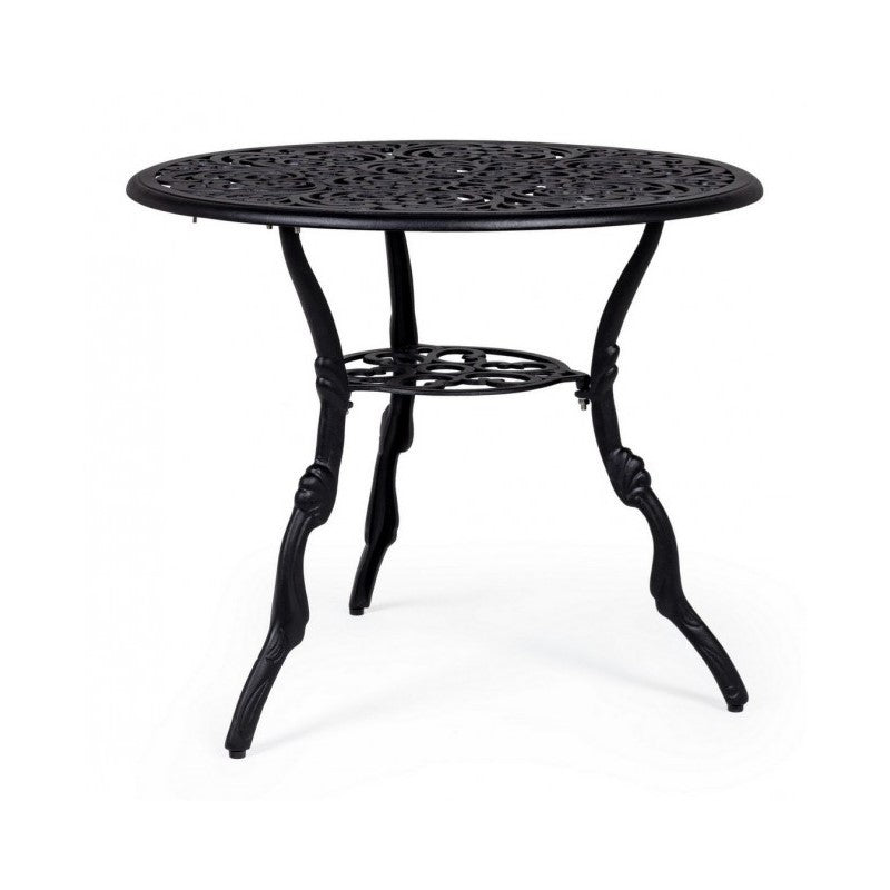Table d'extérieur VICTORIA en aluminium anthracite diamètre 80 x h67 cm