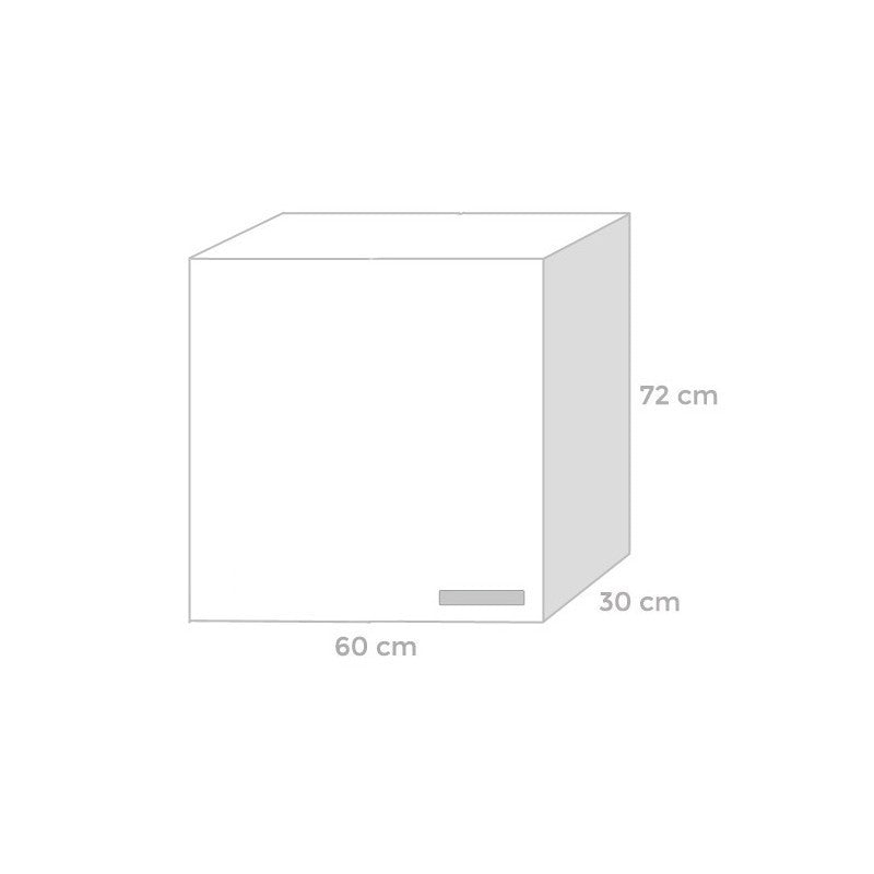 Élément mural de cuisine Frêne Blanc 60x32xH 72 cm 1 porte