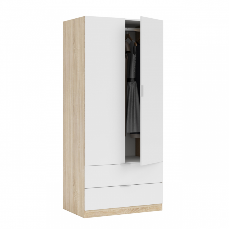 Armoire avec 2 portes et 2 tiroirs cm. 80x52x180