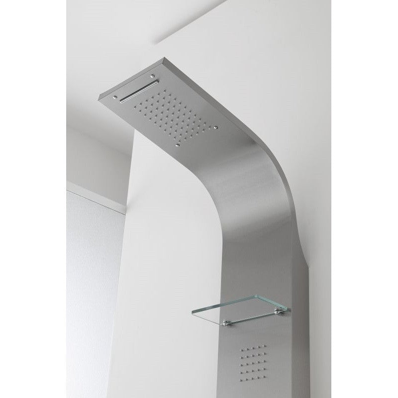 Colonne de douche murale en acier satiné 22x45x h150 cm 