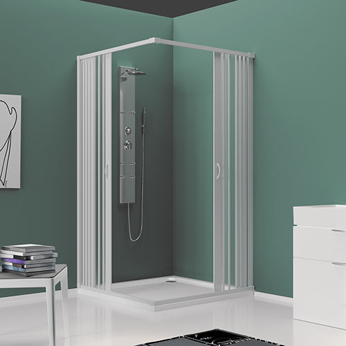 Cabine de Douche 2 Côtés Avec Pliage Réduit. Ligne Rosy Plisse' Mod.