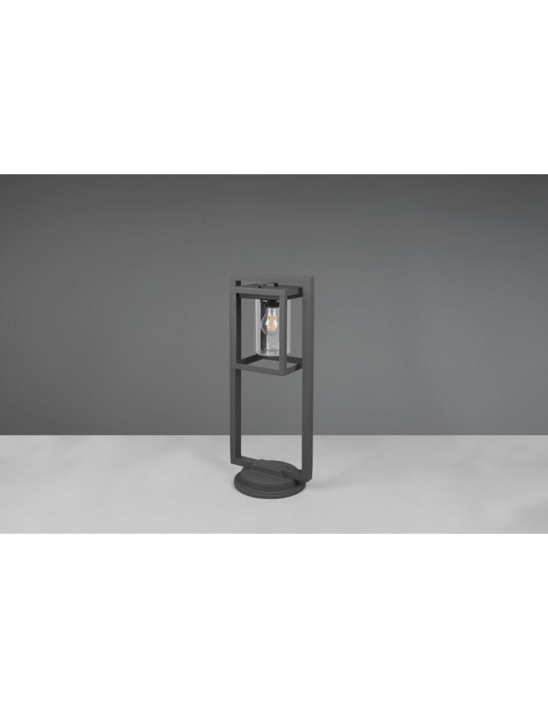 Lanterne cylindrique en verre long Anthracite Borne IP44 Trio Éclairage Capteur crépusculaire