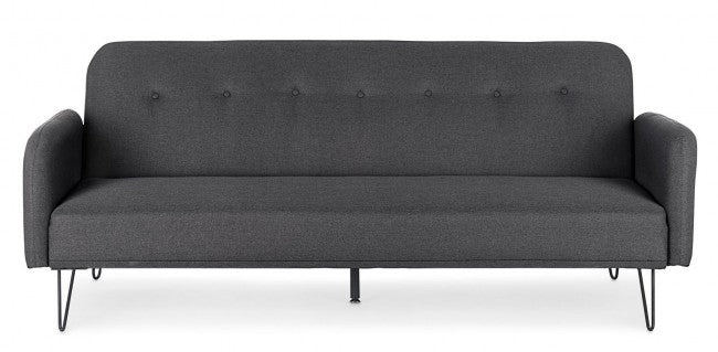 Canapé convertible trois places en tissu BRIDJET Noir 200x82x h81 cm