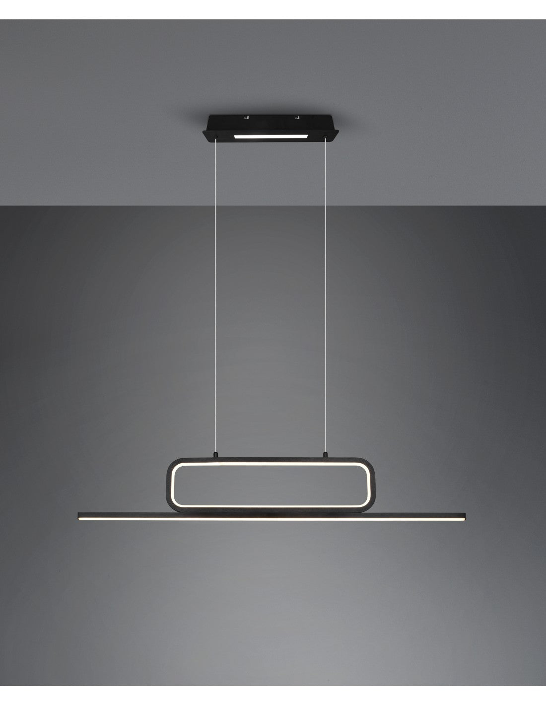 Le bureau noir moderne de suspension Aick a mené l'éclairage de trio dimmable