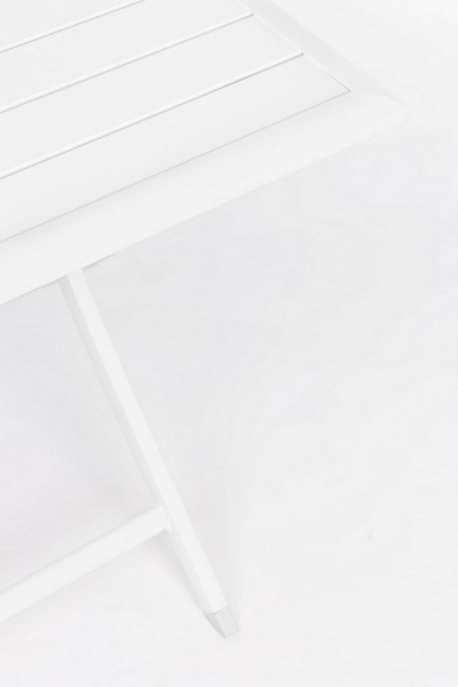 Table d'extérieur pliante en aluminium blanc ELIN 70x70x h71 cm
