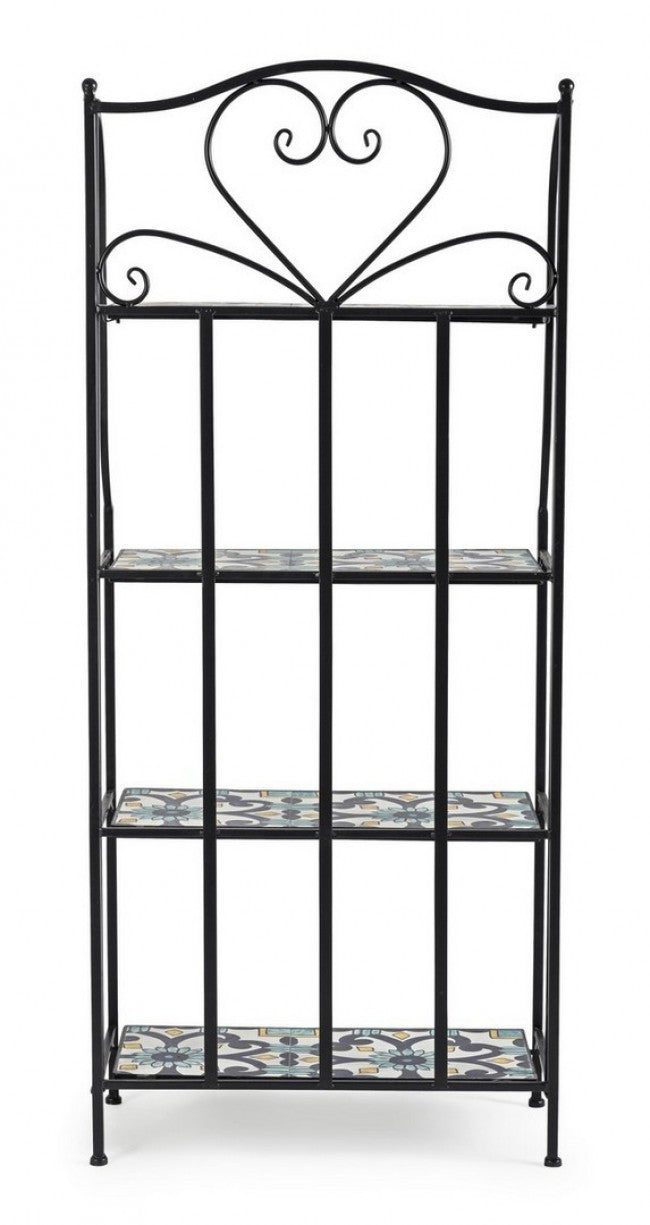 Bibliothèque pliante Positano 4 étagères en métal de style campagnard 57x28x133h cm