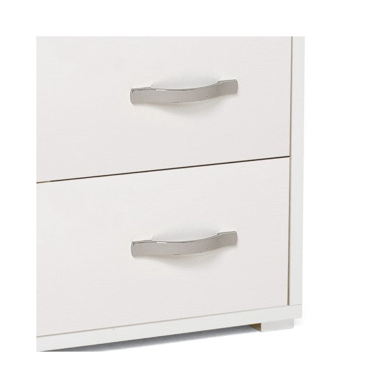 Table de chevet avec 2 tiroirs en frêne blanc en bois mélaminé 36x52xH 43
