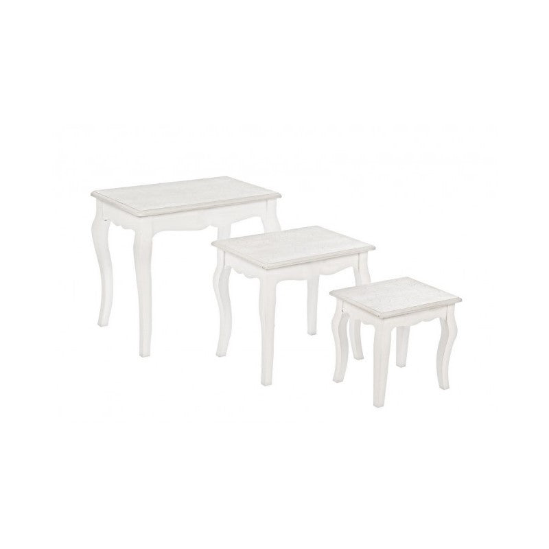 Ensemble classique de 3 tables basses Clorine en bois
