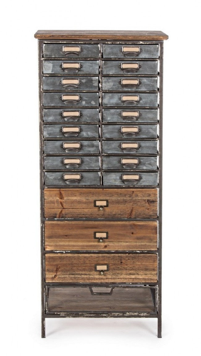 Commode OFFICINA en acier et bois 129,5h cm