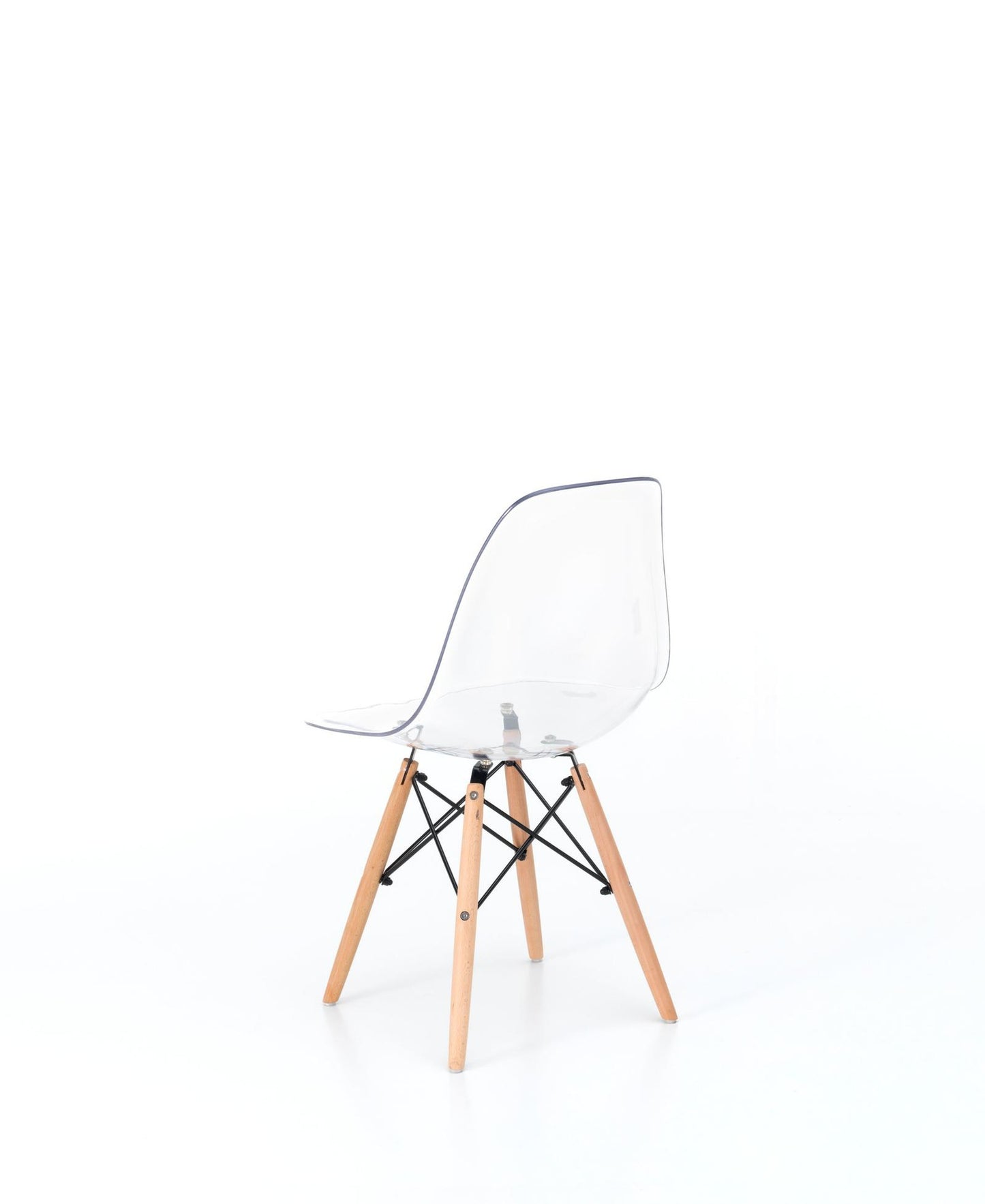 4x Chaise en polycarbonate et assise en PVC blanc 47x46x82h cm