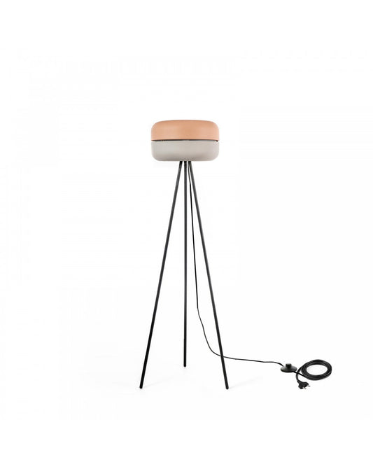 Lampadaire Idra en métal STS rose et gris