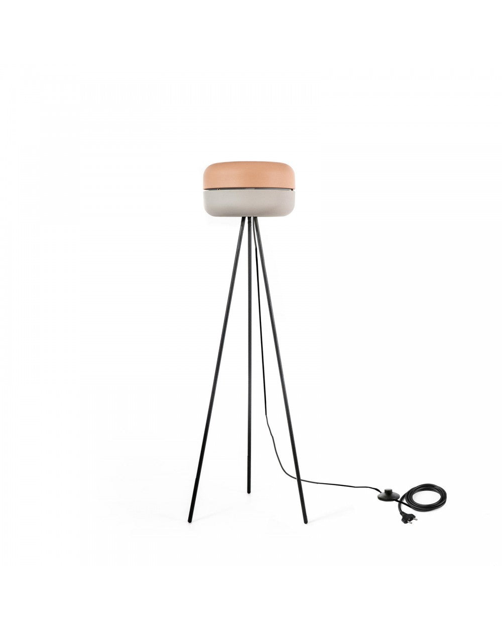 Lampadaire Idra en métal STS rose et gris