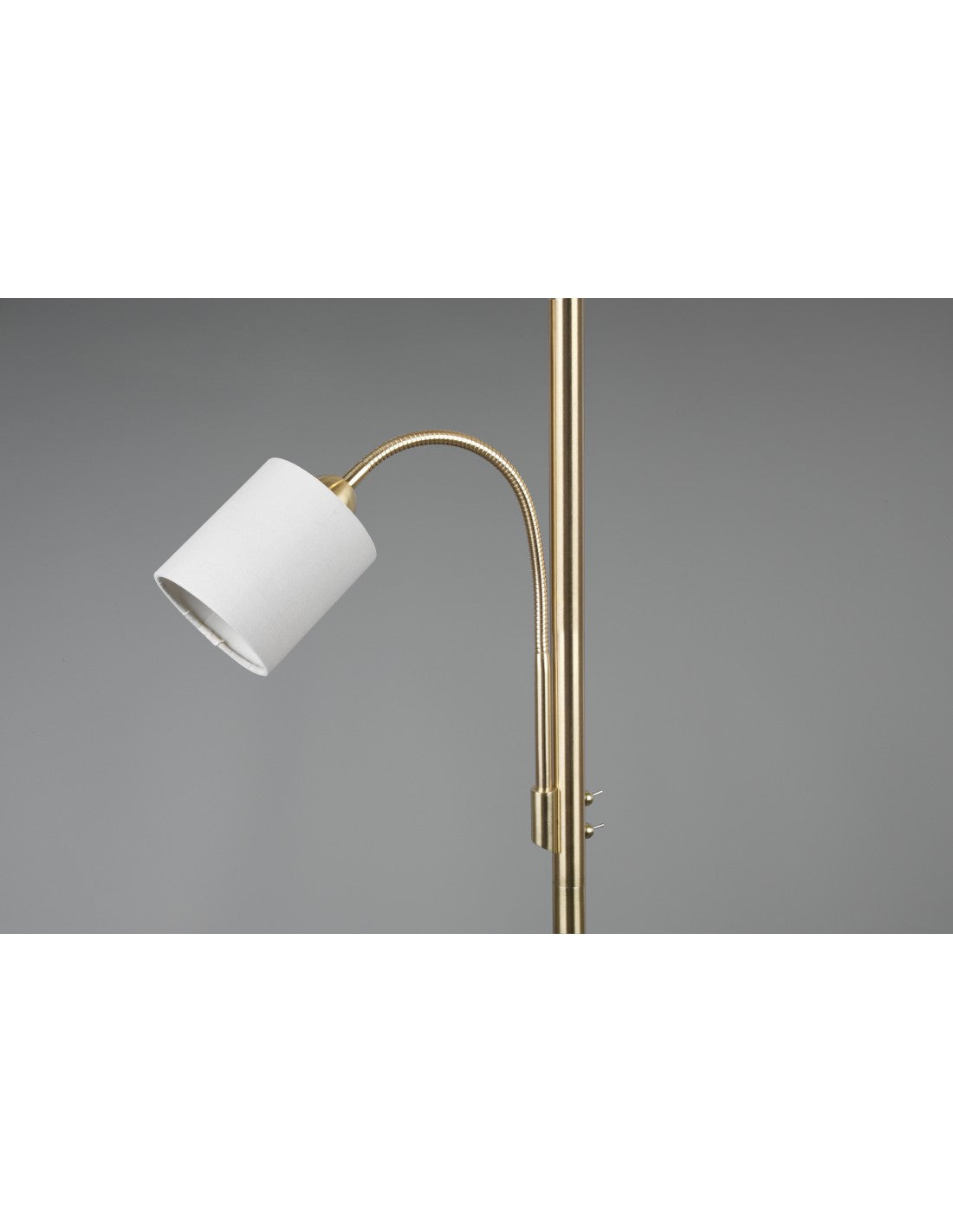 Lampadaire Hôtel Laiton Abat-Jour Tissu Crème Spot Lecture Trio Éclairage