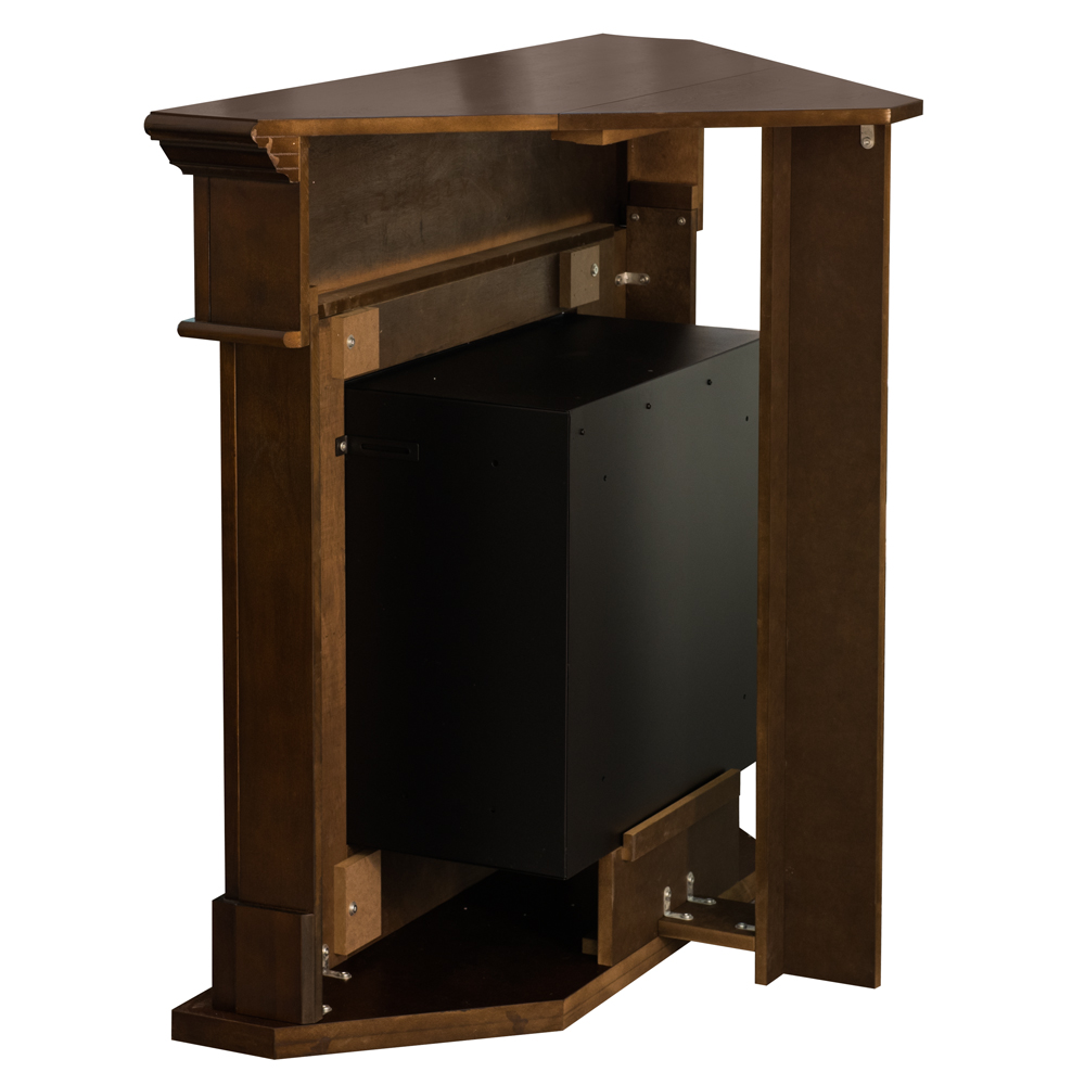 Cheminée au bioéthanol au sol d'angle biocheminée FORD Marron L110 x P63 x H102