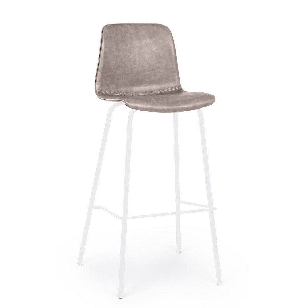 Tabouret de bar en éco-cuir beige Kyra 39 x 44 x 103,5 cm