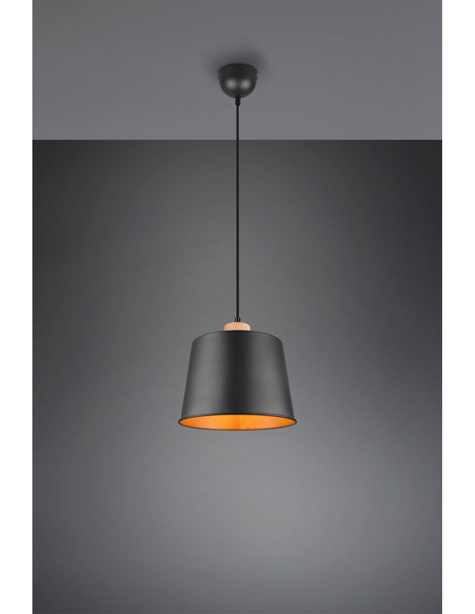 Abat-jour suspendu simple, noir et or Harris Trio Lighting