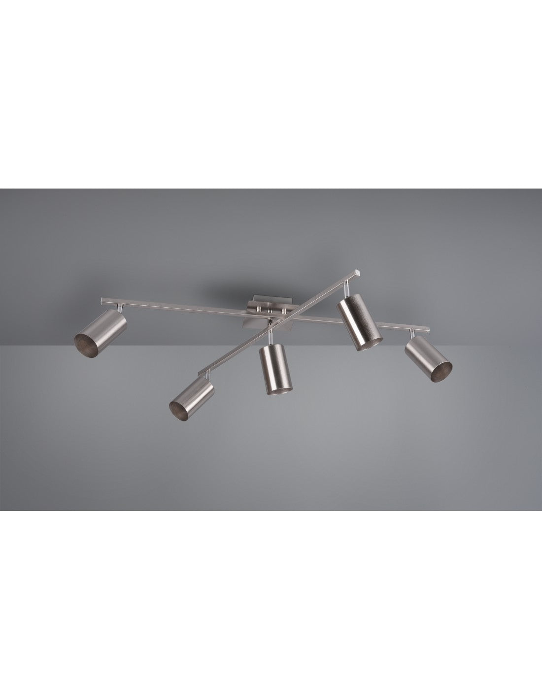 Plafonnier Marley Nichel Trio Lighting avec 5 spots orientables