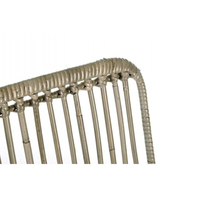 Chaise de style contemporain en acier et kubu Gris LUCILA 45x55x h85 cm