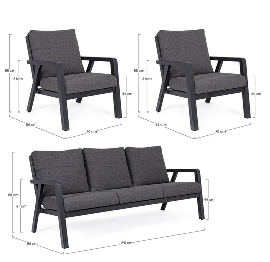 Salon de jardin Truman anthracite