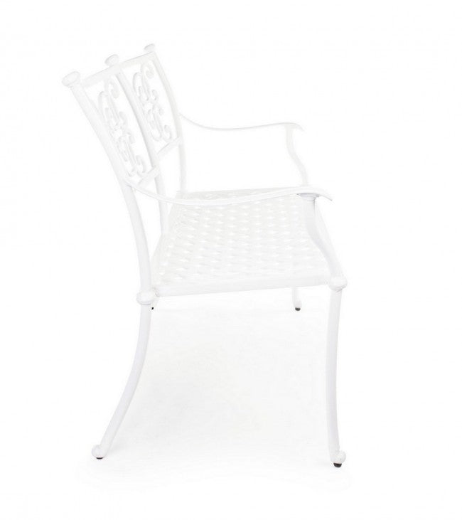 Banc d'extérieur Giglio blanc 110 x 59 x 85 h cm