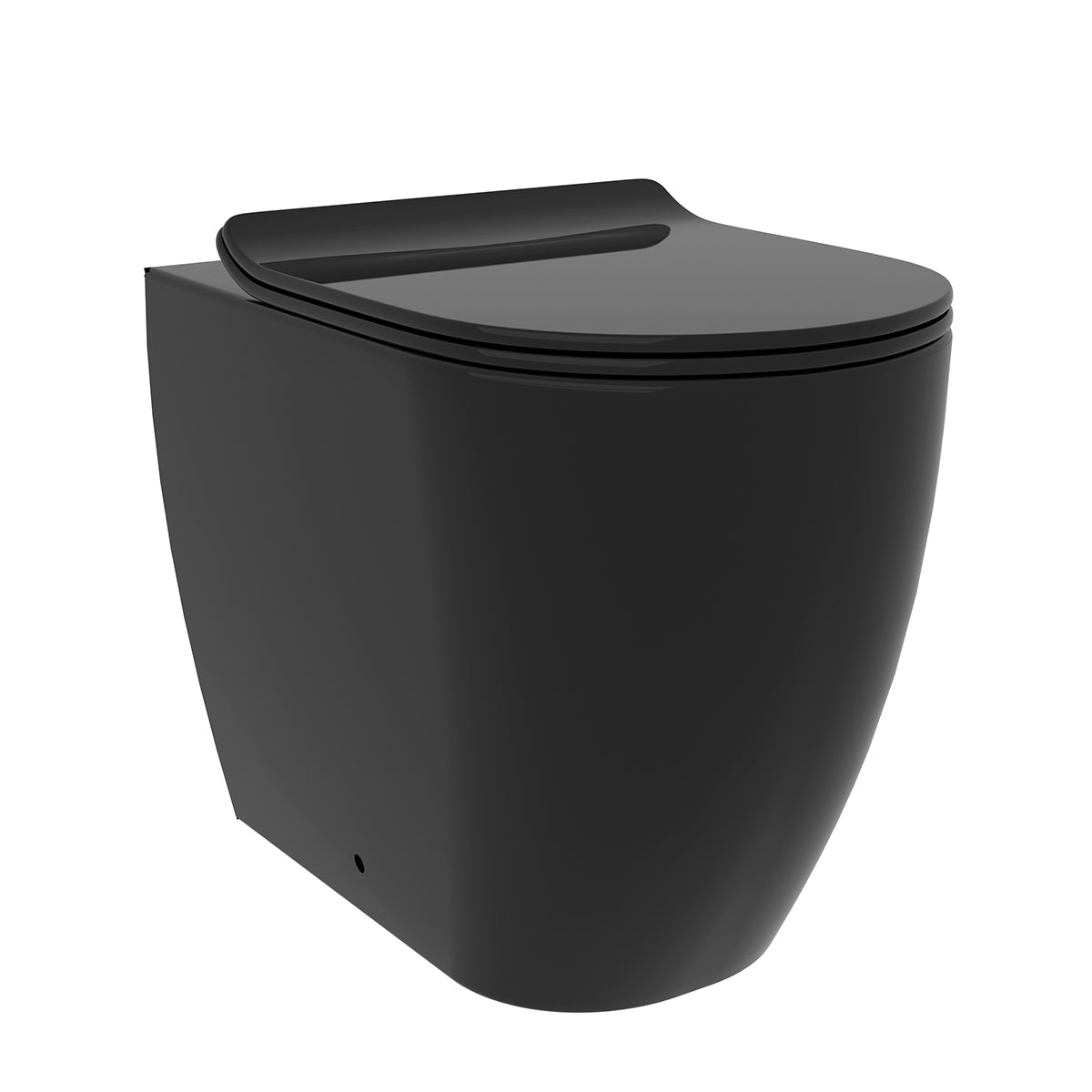 Vase dos au mur sans rebord Greta en noir mat