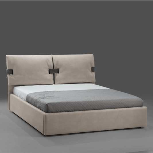 Lit conteneur double Grenoble en tissu beige