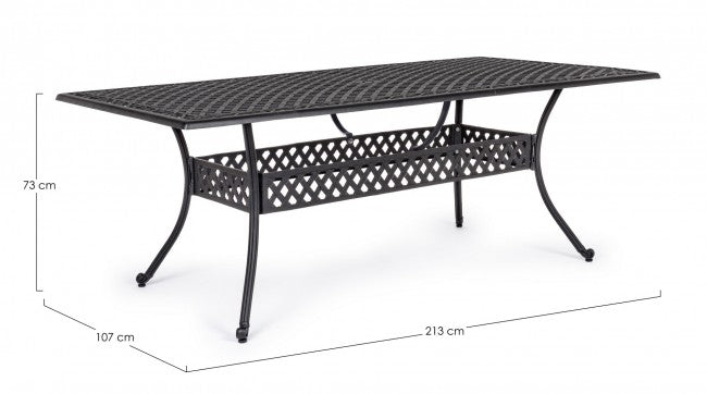 Table d'extérieur rectangulaire Ivrea anthracite 107 x 213 cm