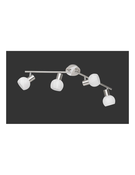 Spot Plafond Orientable 4 LEDs Antibes Nichel Trio Lighting