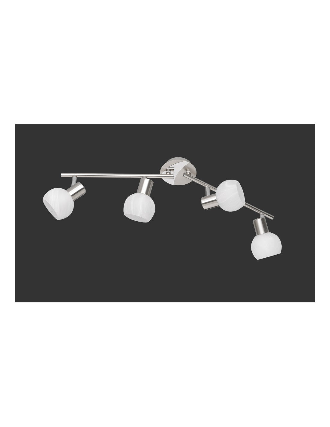 Spot Plafond Orientable 4 LEDs Antibes Nichel Trio Lighting