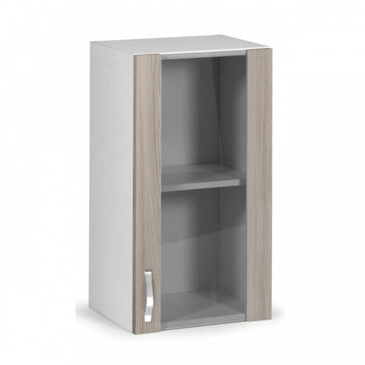 Elément mural de cuisine en bois mélaminé avec 1 porte vitrine en orme 40x32xH 72 cm