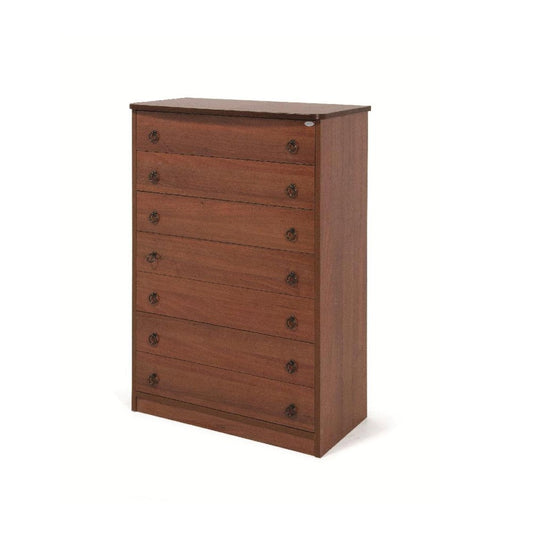 Commode ancienne en noyer en bois mélaminé avec 7 tiroirs H.111x75x76 cm