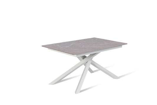Table extensible blanc anthracite 90 cm x 140- 190 cm H. 76 cm
