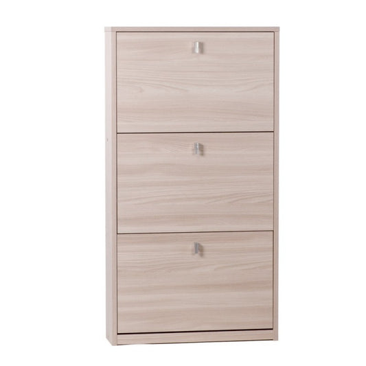 Étagère à chaussures fine et peu encombrante à trois portes en Light Olmo 63x18x h117 cm